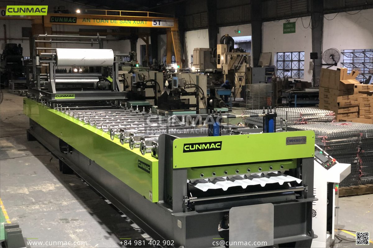 Trapezoidal roofing machine combined with OPP machine - CUNMAC Vietnam