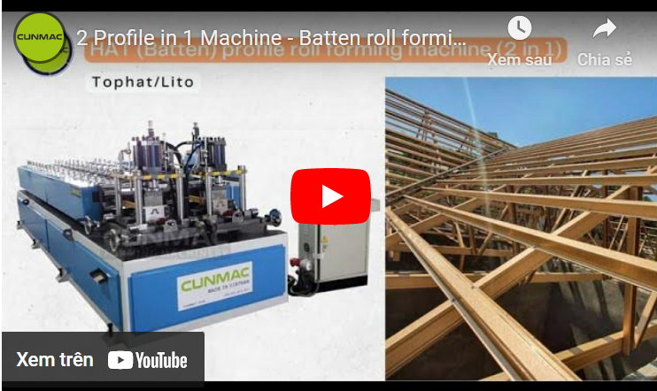 2 Profile in 1 Machine - Batten roll forming machine