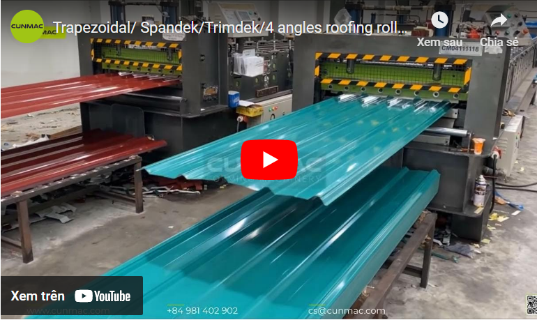 Trapezoidal/ Spandek/Trimdek/4 angles roofing roll forming machine