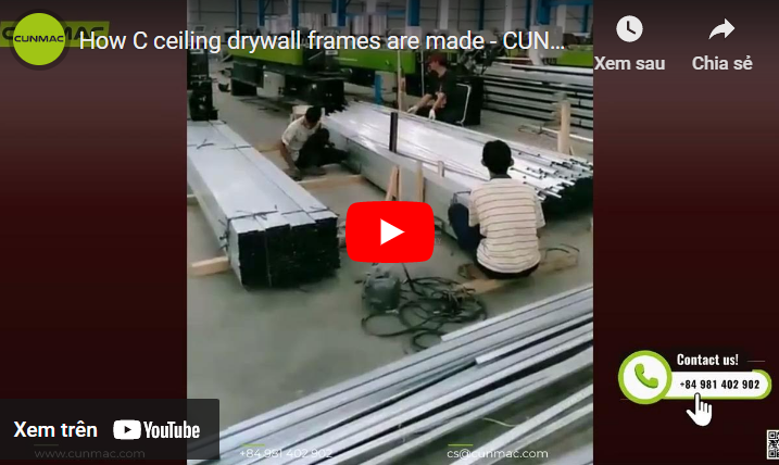 How C ceiling drywall frames are made