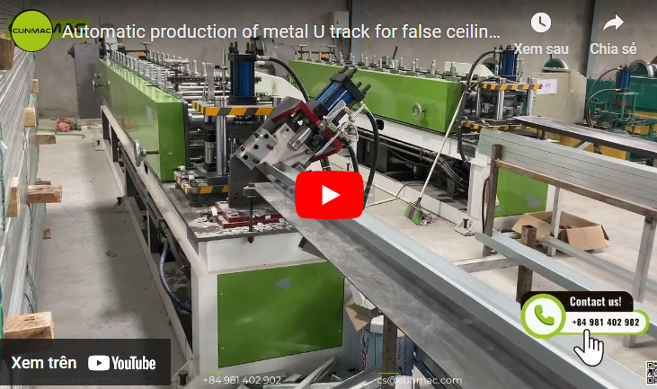 Automatic production of metal U track for false ceiling application