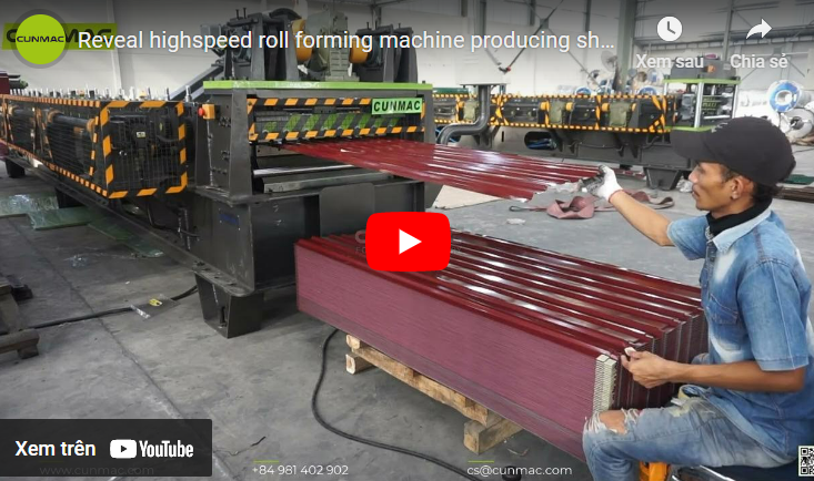Reveal highspeed roll forming machine producing short length of roofing sheeet
