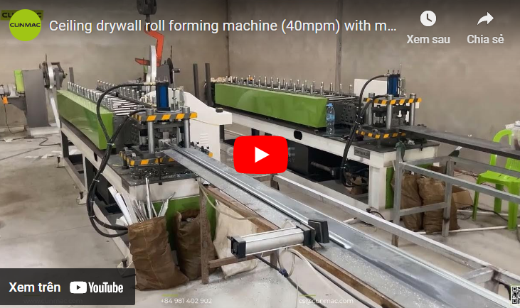 eiling drywall roll forming machine (40mpm) with manual uncoiler and run-out table