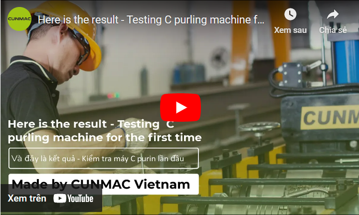 Testing C purling machine for the first time