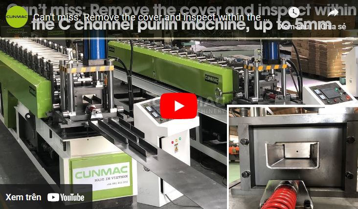 Can't miss: Remove the cover and inspect within the C channel purlin machine, up to 5mm