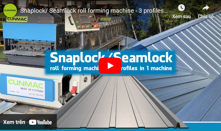 Snaplock/ Seamlock roll forming machine - 3 profiles in 1 machine