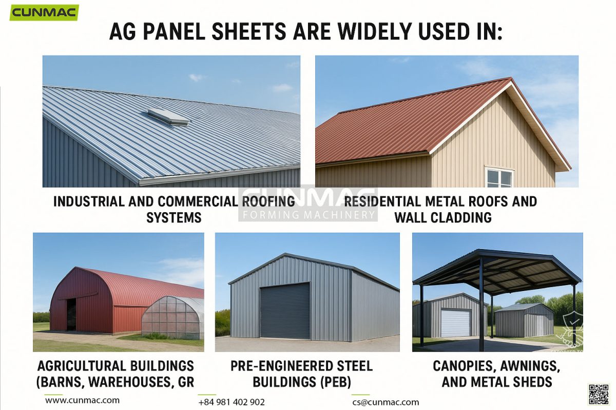 AG Panel Sheet Applications | Industrial, Residential, Agricultural, and PEB Uses – CUNMAC Machinery